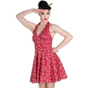 Hell Bunny Marin Halter Mini Dress XS PERFECT